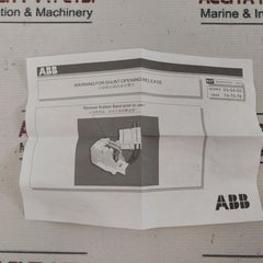 Abb 1Sd A054872 R1 Shunt Opening Release Wired Circuit Breaker Accessory Set