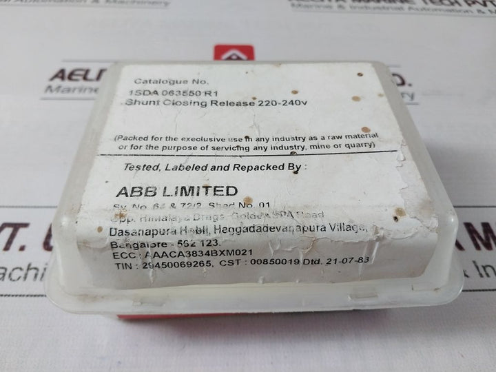 Abb 1Sda063550R1 Shunt Closing Release 220-240V,50-60Hz