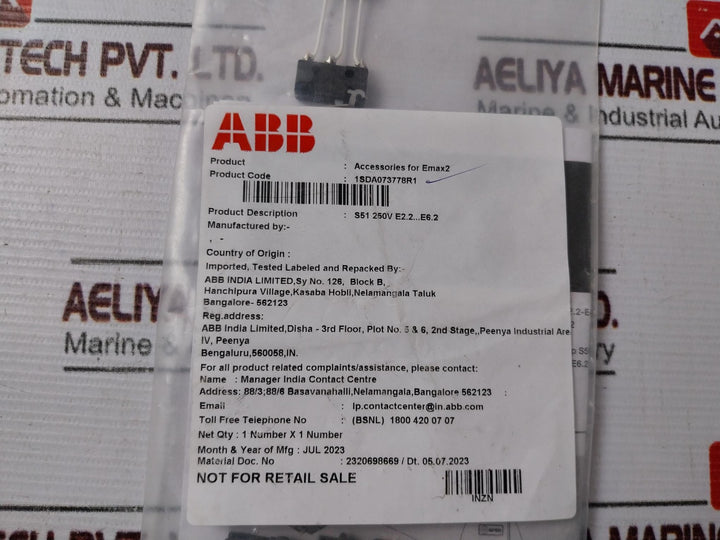 Abb 1Sda073778R1 Relay Trip Signaling Contact Set