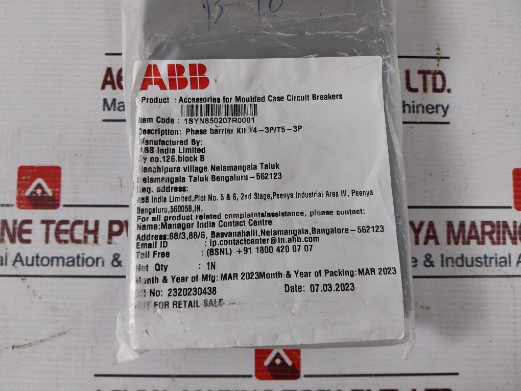 Abb 1Syn850207R0001 Accessories For Moulded Case Circuit Breakers Set