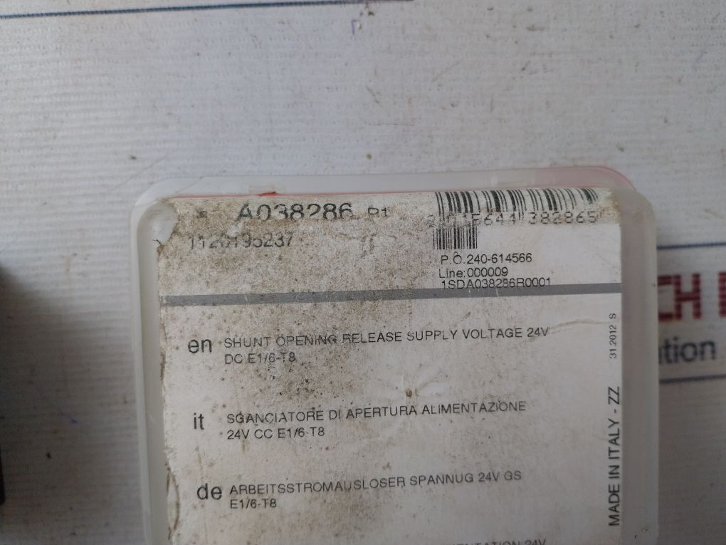 Abb 24V Dc E1/6-t8 Shunt Opening Release Supply