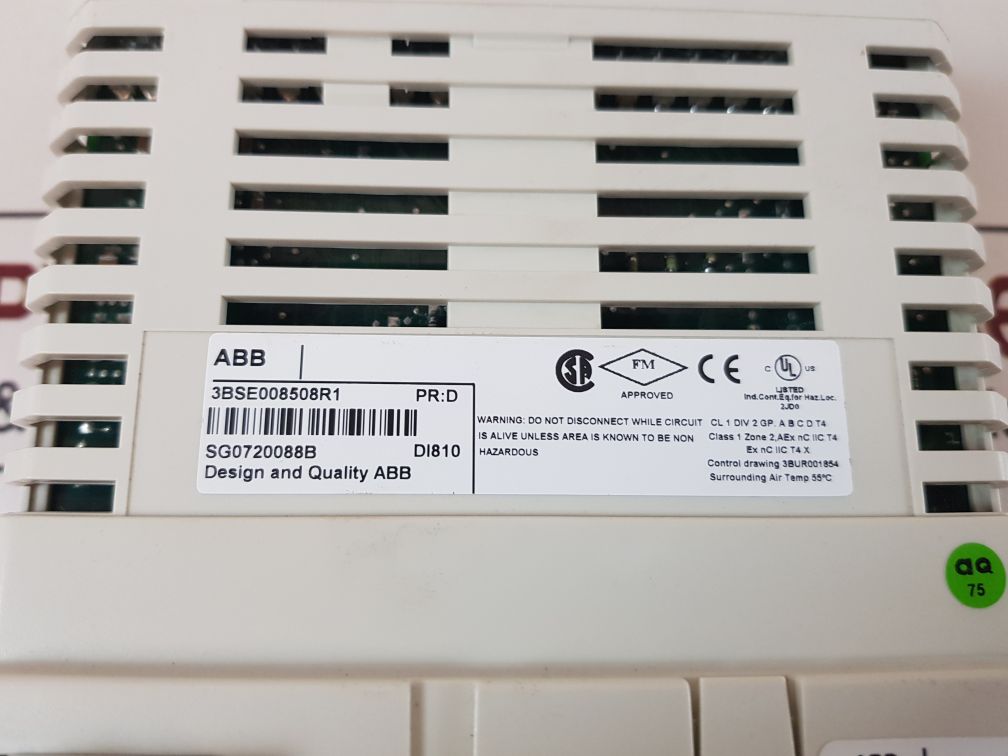 Abb 3Bse008508R1 Digital Input Module Pr:D With 3Bse013232R1 Pr:G Base Unit
