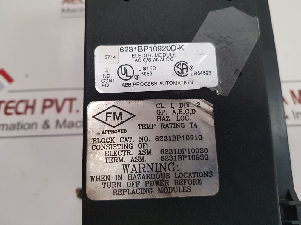 Abb 6231Bp10920D-k Electric Module Ic660Bsm021
