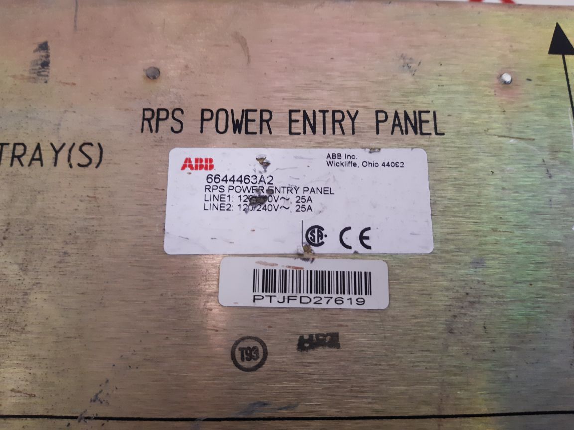 Abb 6644463A2 Rps Power Entry Panel