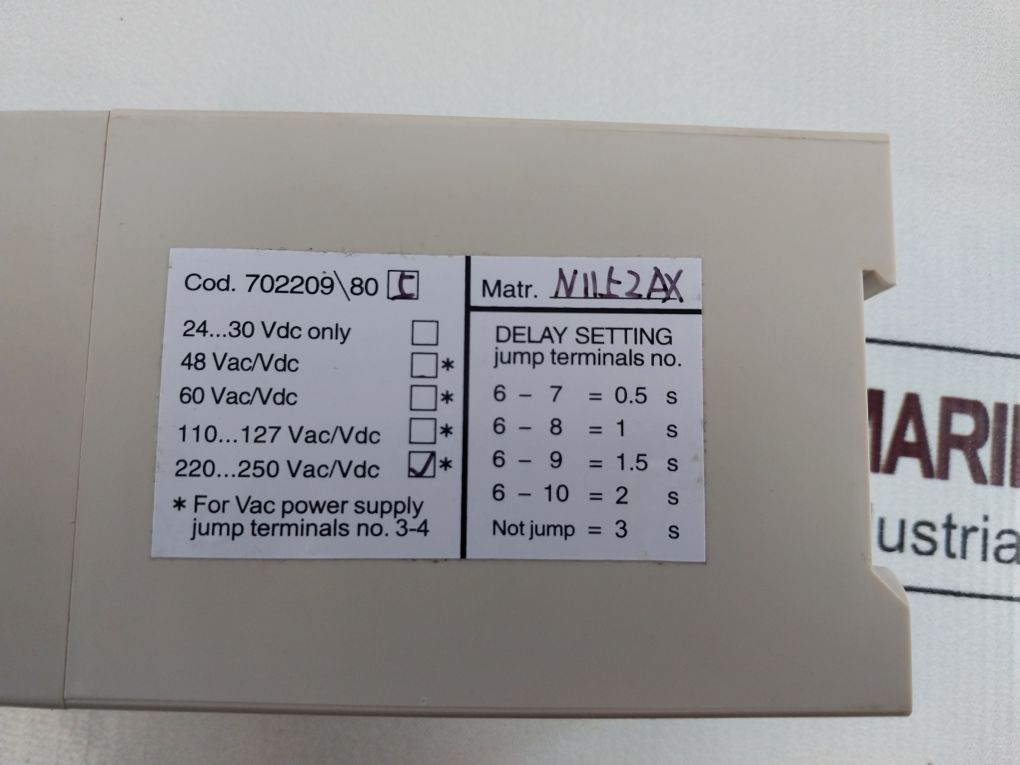 Abb Sace Yu Delay 702209\80 Time Delay Relay Free Shipping