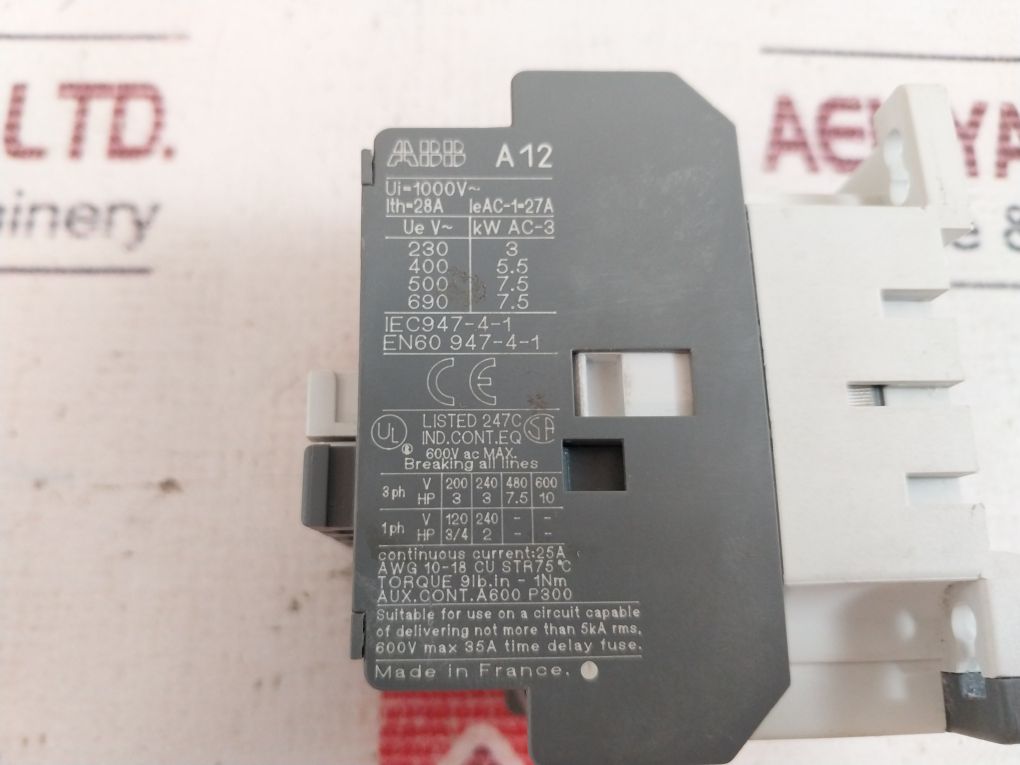 Abb A12-30-01 Contactor 190V 50Hz