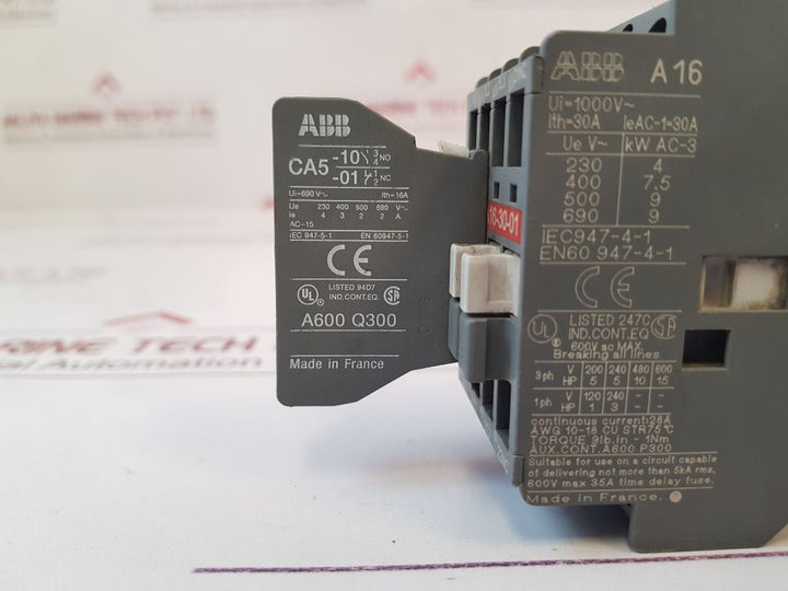 Abb A16-30-01 Contactor With Ca5-10 Auxiliary Contact