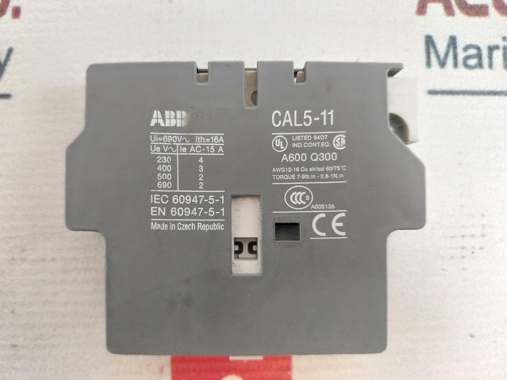 Abb A26 Ca5-01 Contactor,Ta25 Relay With Cal5-11 Auxiliary Contact Set