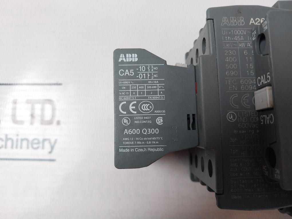Abb A26 Contactor 220-230V 50Hz 230-240V 60Hz