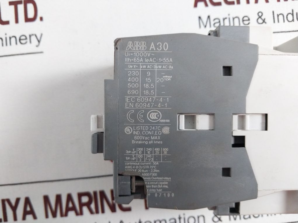 Abb A30-30-10 Contactor 600Vac