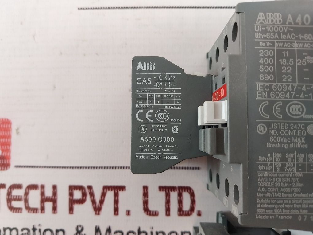 Abb A40-30-10 Contactor Auxiliary Contact Cal5-11B With Ta42 Du Overload Relay