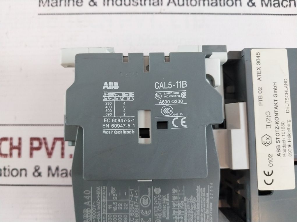 Abb A40-30-10 Contactor Auxiliary Contact Cal5-11B With Ta42 Du Overload Relay