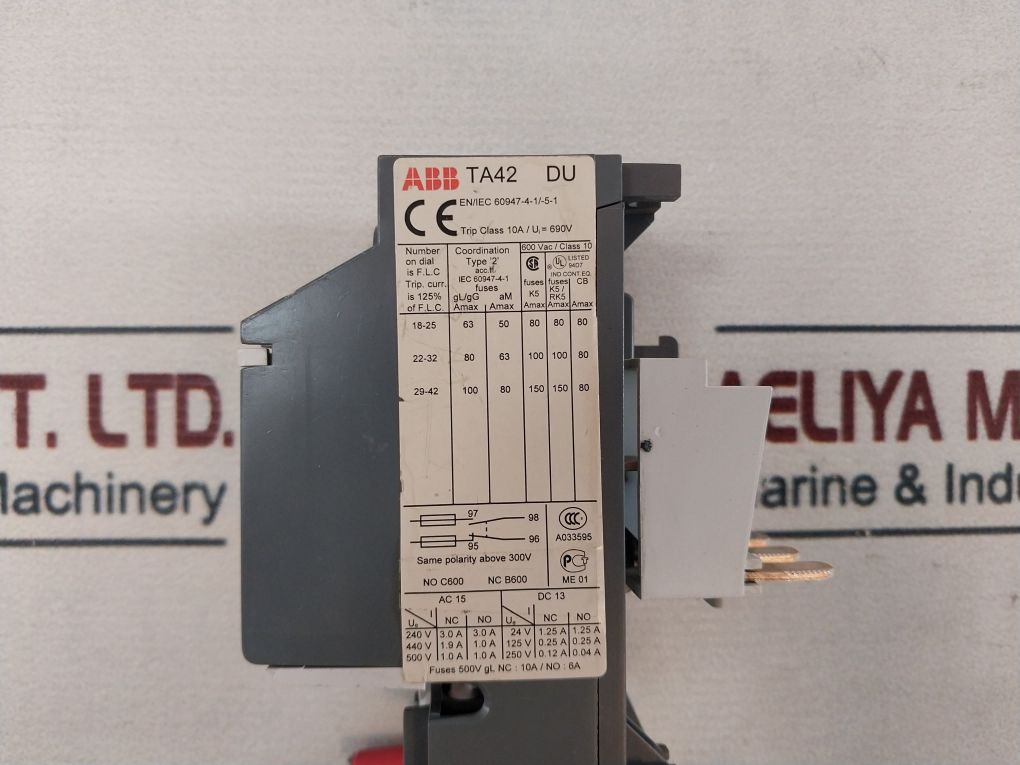 Abb A40 Contactor Cal5 Contact Blocks With Ta42 Series Overload Relays Set