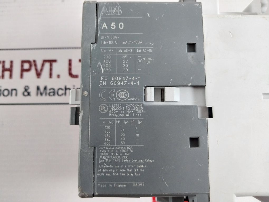 Abb A50-30 Overload Relays Contactor