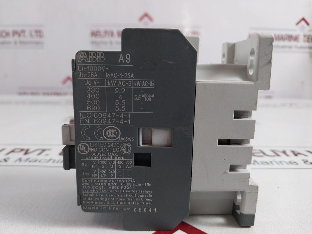 Abb A9-30-10 Contactor 26A, 110-115V 50Hz/115-127V 60Hz