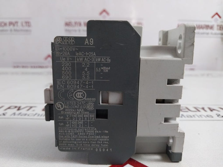 Abb A9-30-10 Contactor 26A, 110-115V 50Hz/115-127V 60Hz