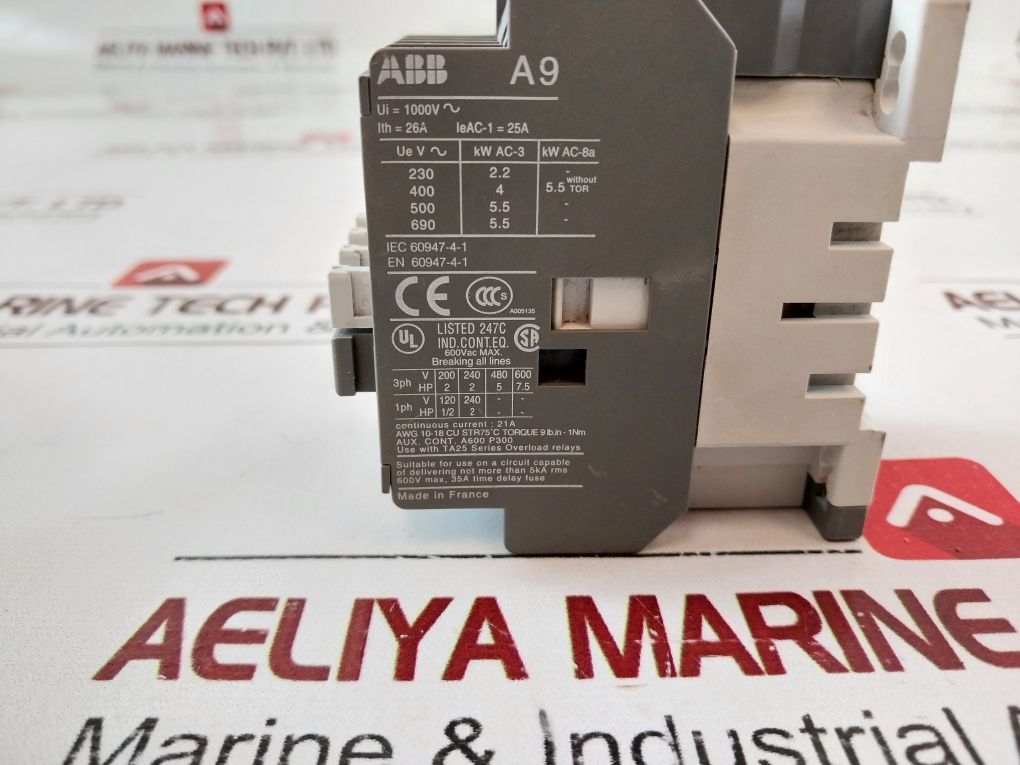 Abb A9-30-10 Contactor 600Vac 21A