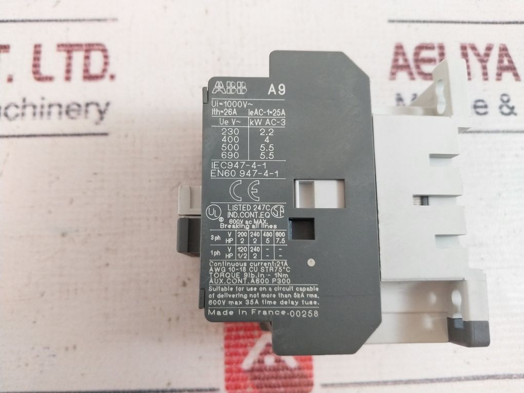 Abb A9-30-10 Contactor 1000V~ 600V Ac