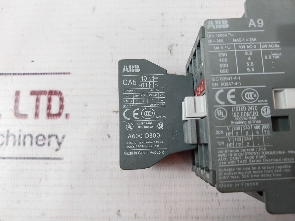 Abb A9-30-10 Overload Relays Contactor 21A