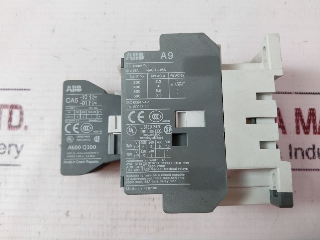 Abb A9-30-10 Overload Relays Contactor 21A