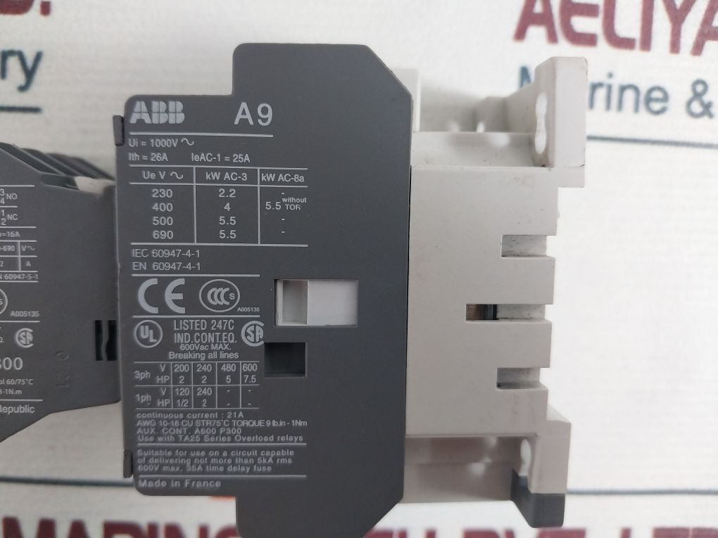 Abb A9 Ca5-01 Contactor Relay With Cal5-11 Auxiliary Contact Set