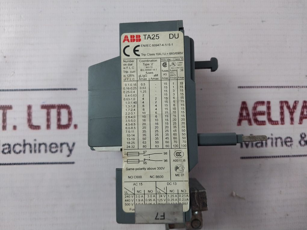 Abb Ca5-10 Contactor ,Ta25 Du Relay With Cal5-11 Auxiliary Contact Block Set