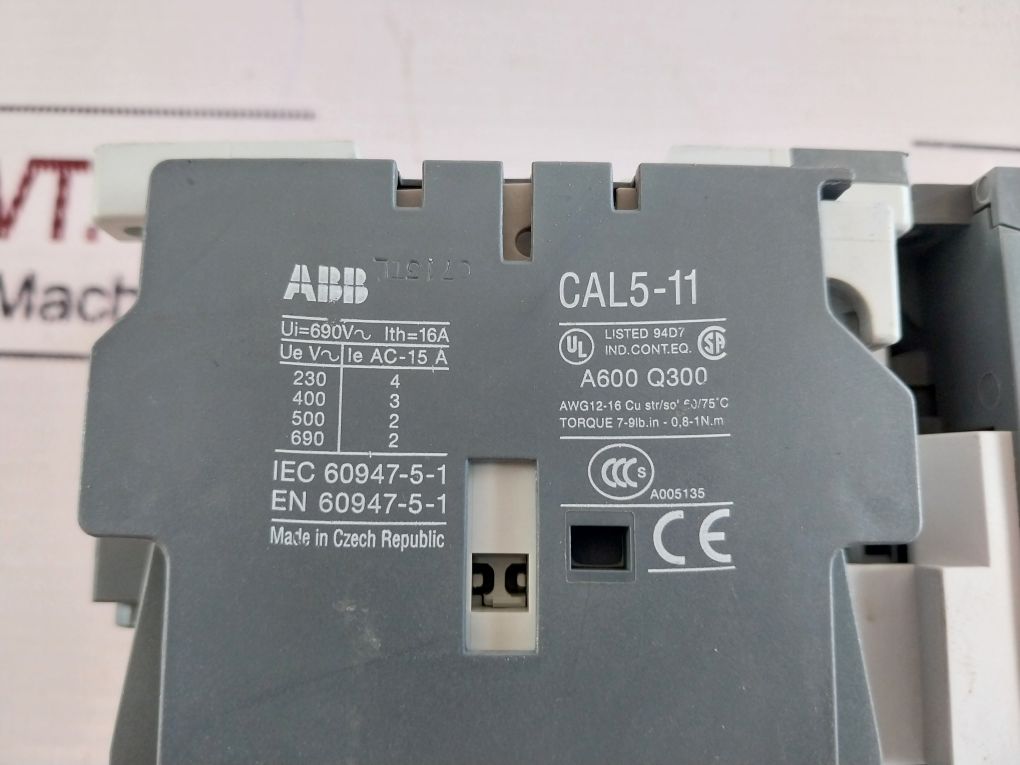Abb A 40 Contactor Auxiliary Contact Block Cal5-11 With Ta42 Du Overload Relay