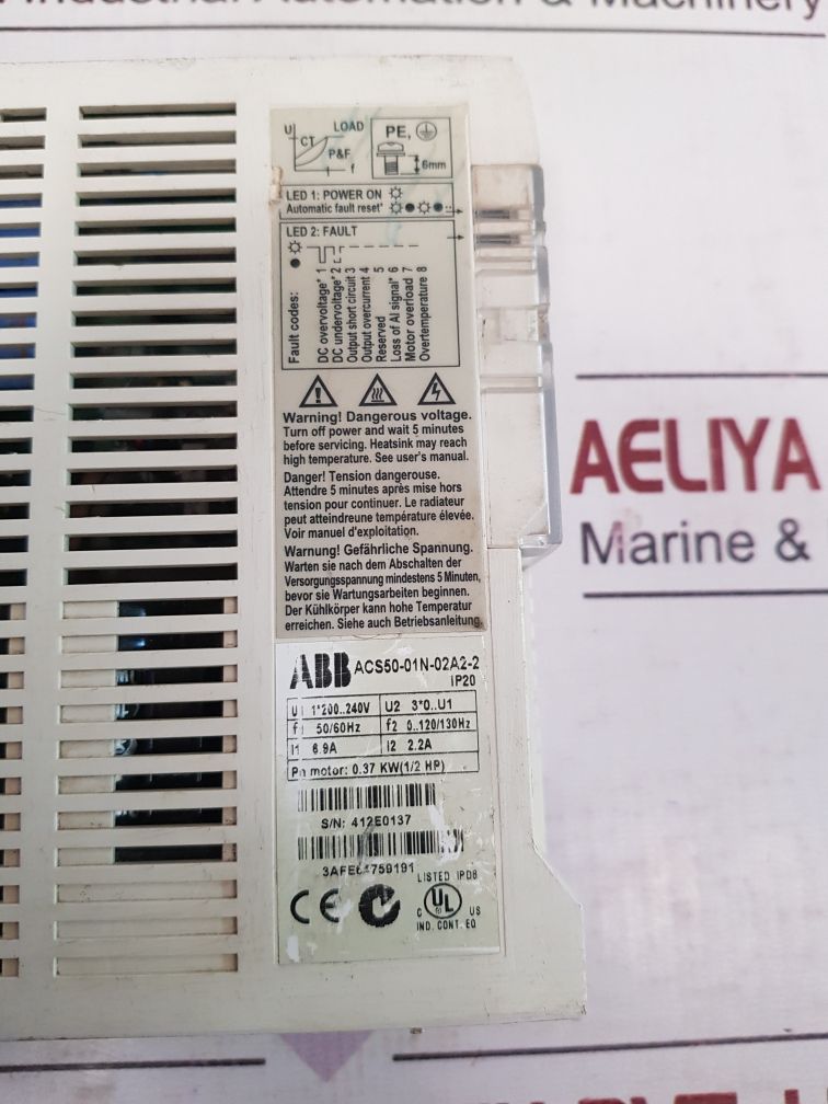 Abb Acs50-01N-02A2-2 Low Voltage Ac Drive Ip 20