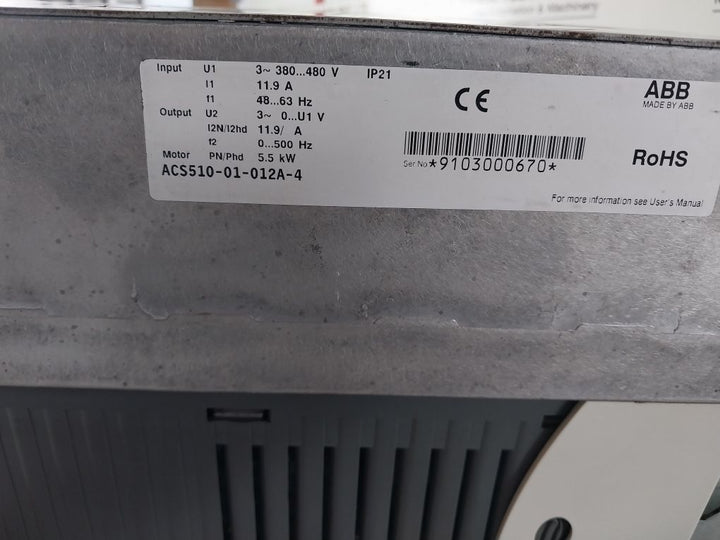 Abb Acs510-01-012A-4 Inverter Drive