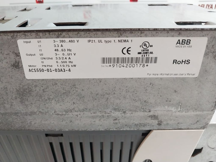 Abb Acs550-01-03A3-4 Ac Inverter Drive 1.1/0.75 Kw
