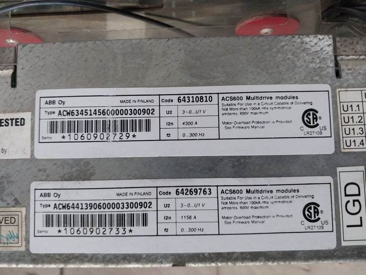 Abb Acw6345145600000300902 Acs600 Multidrive Module