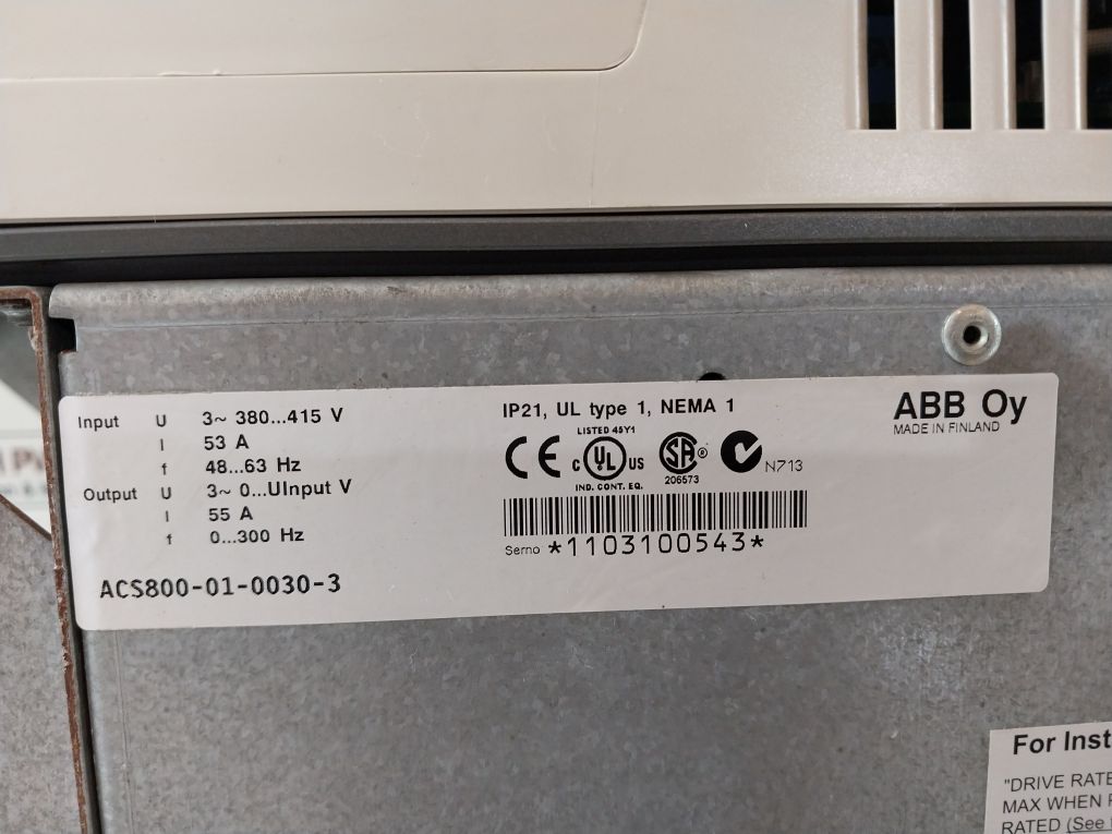 Abb Acs800-01-0030-3 Frequency Converter