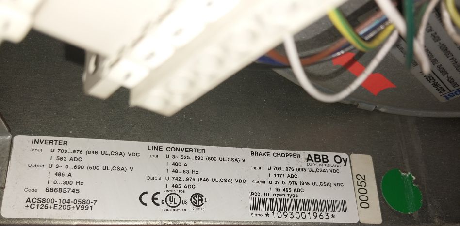Abb Acs800-104-0580-7+C126+E205+V991 .14Mh