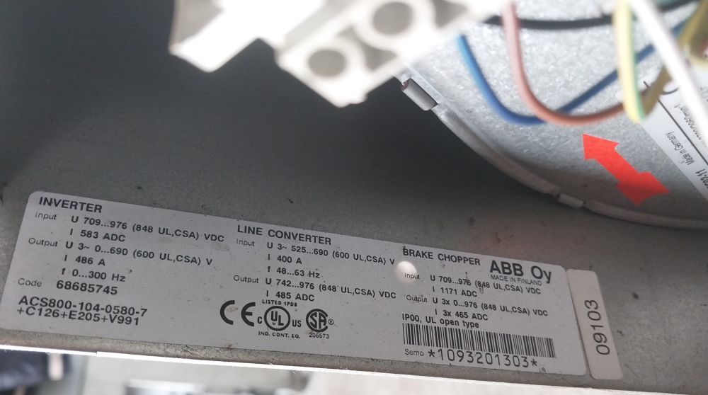 Abb Acs800-104-0580-7+C126+E205+V991 690 V