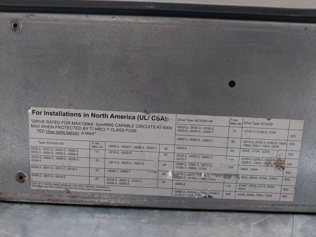 Abb Acs800-u1-0030-5+P901 Enclosed Variable Frequency Drive 380..500Vac
