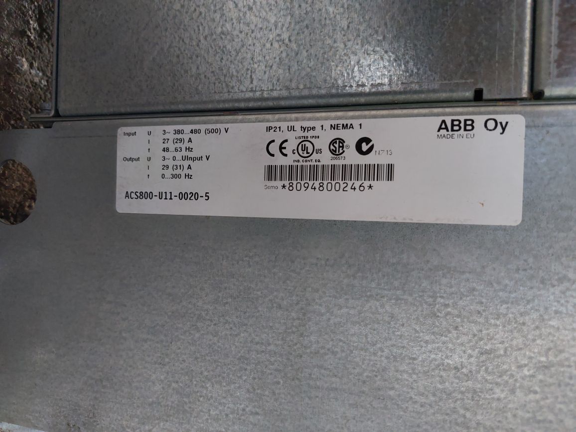 Abb Acs800-u11-0020-5 Drive Control Panel