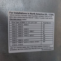 Abb Acs800-u11-0025-5+L502 Drive Control Panel