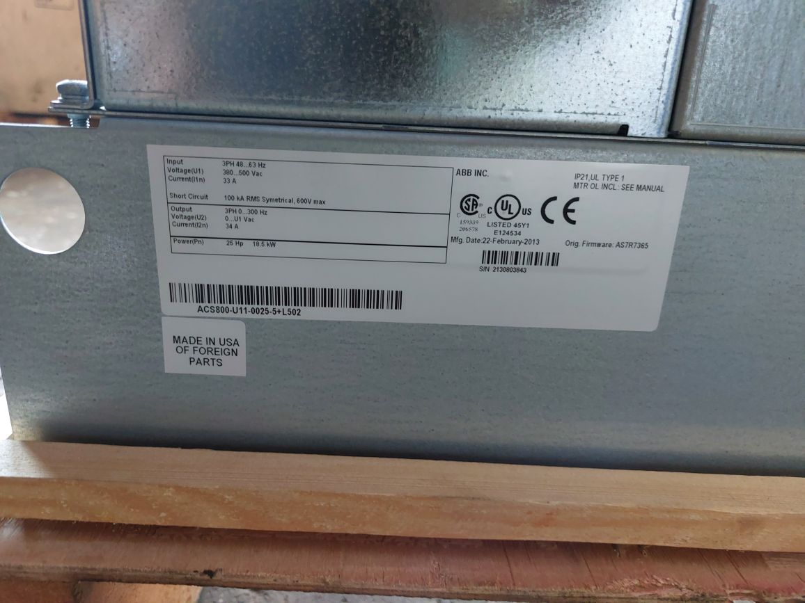 Abb Acs800-u11-0025-5+L502 Drive Control Panel