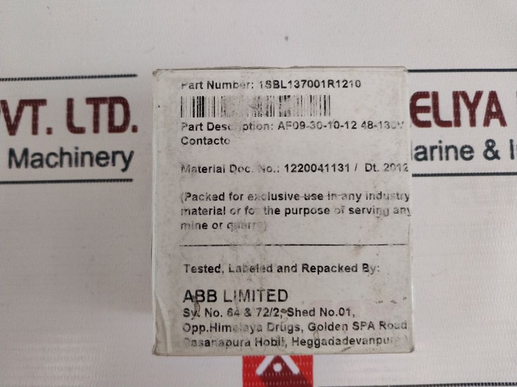 Abb Af09-30-10-12 Contactor Asbl137001R1210