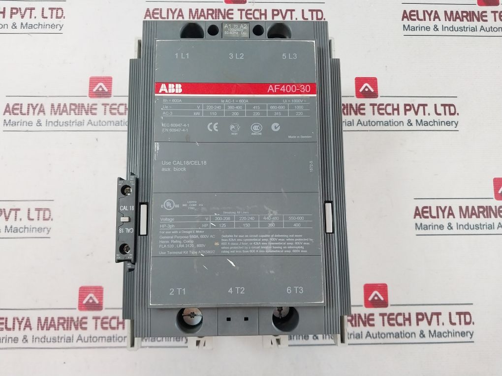 Af400 Label Abb Af400-30 Contactor 550A 600V Ac – Aeliya Marine Tech