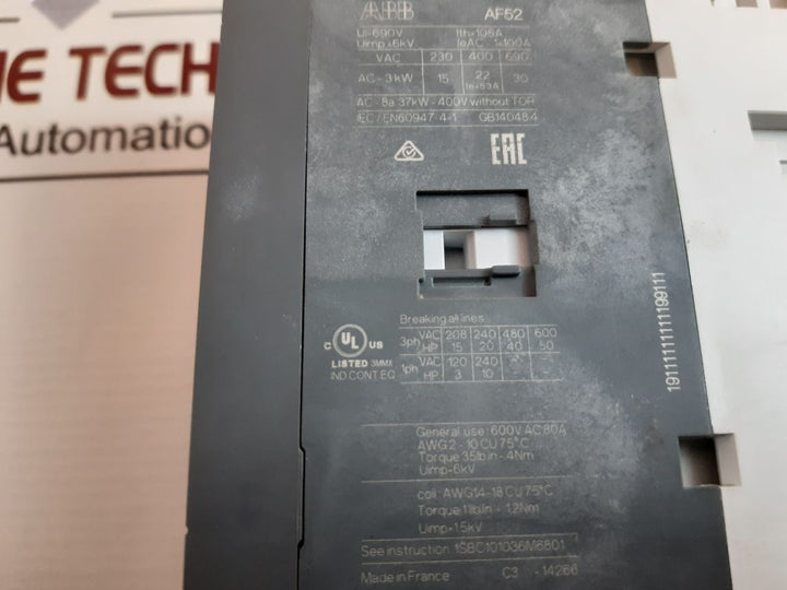 Abb af52-30-00-14 3 pole contactor