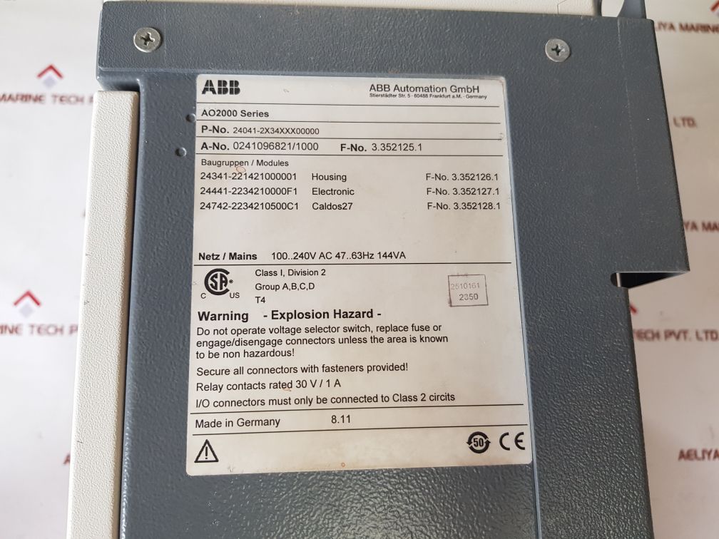 Abb Ao2040 Advance Optima Continuous Gas Analyzer