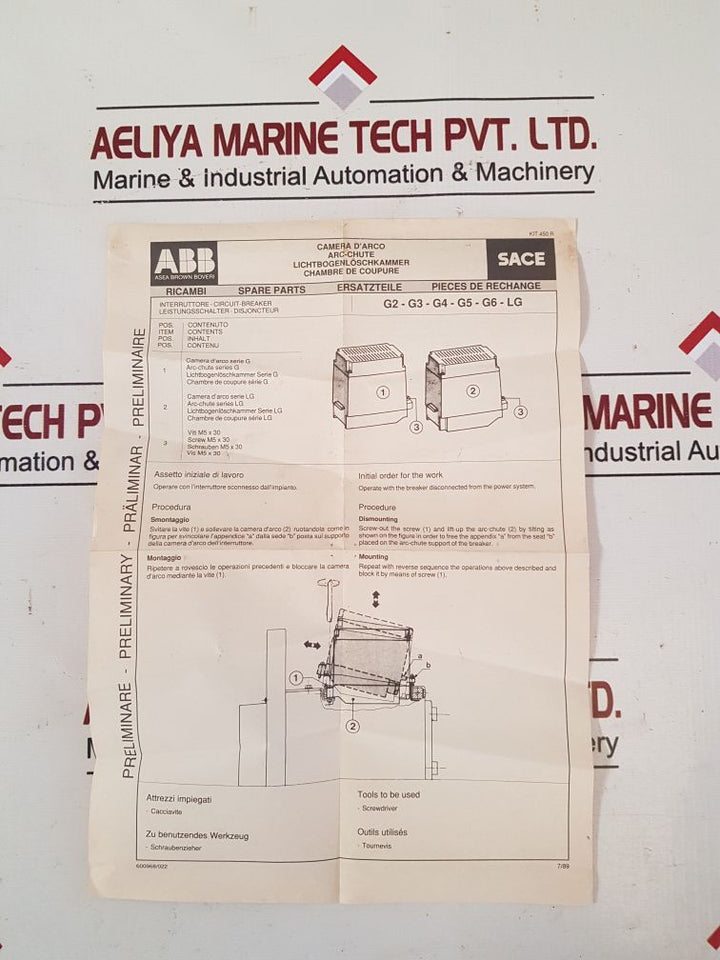 Abb Arc Chute Interruttore-circuit-breaker 239399 R 001