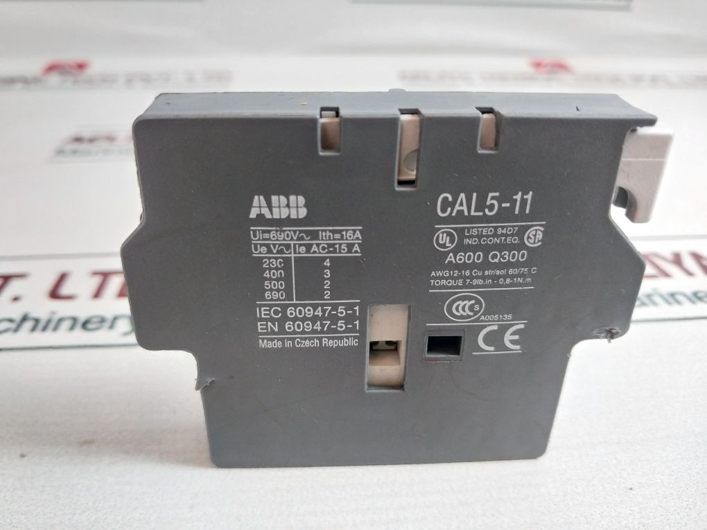 Abb Ca5-01 Contactor,Ta525 Du Relay With Cal5-11 Auxiliary Contact Block Set