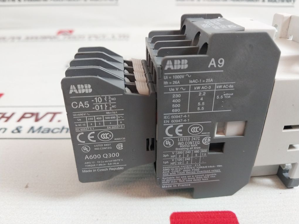 Abb Ca5-01 Contactor,Ta525 Du Relay With Cal5-11 Auxiliary Contact Block Set