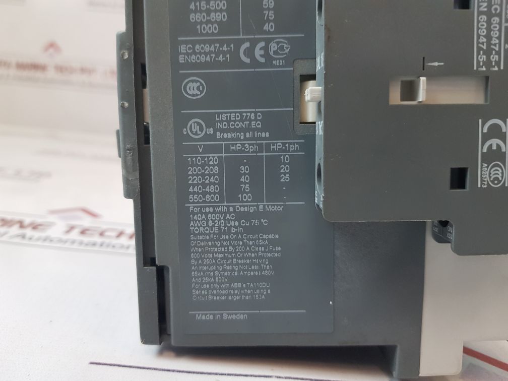 Abb A110-30 Contactor With Cal18-11