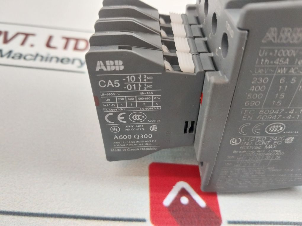 Abb Cal5-11 Contactor ,Ta25 Du Relay With Ca5 Auxiliary Contact Block Set