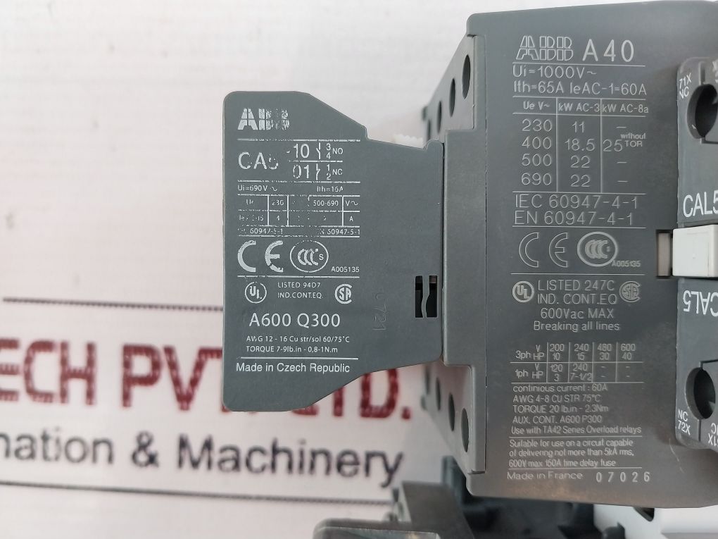 Abb Cal5-11B Contactor With Ta42 Series Overload Relays