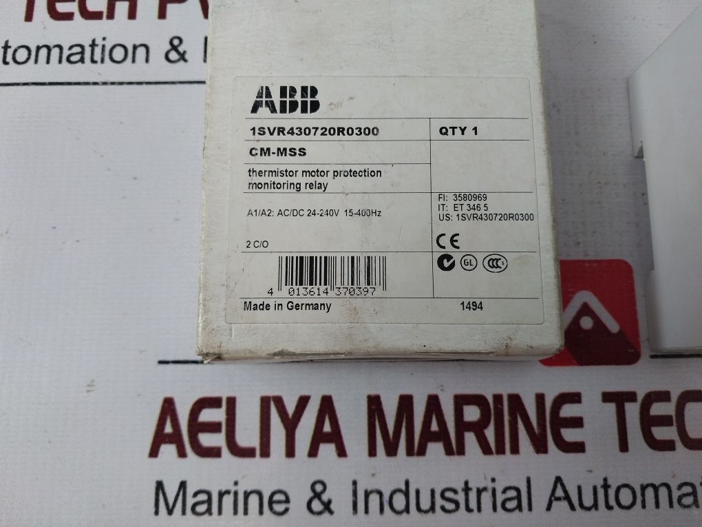 Abb Cm-mss Thermistor Motor Protection Monitoring Relay 1Svr430720R0300 250V