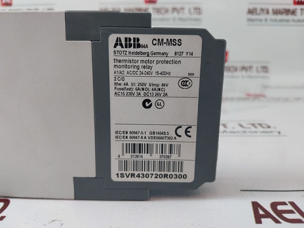 Abb Cm-mss Thermistor Motor Protection Monitoring Relay 1Svr430720R0300 250V